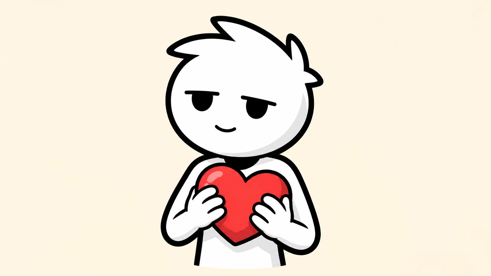 El stickman de FanDeCiencia sostiene un corazón rojo